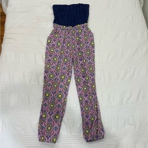 Strapless jumpsuit - Blue & colorful